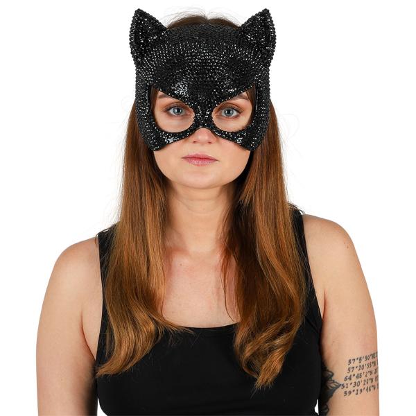 Halvmaske Katt med Strass