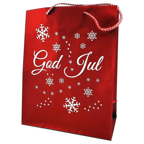 God Jul Glitrende Julegavepose Stor