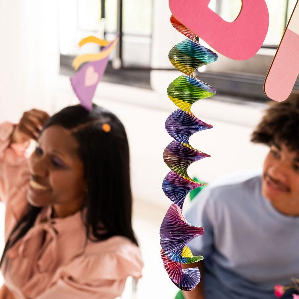 Virvateller Fargerike 60 cm 4-pakning