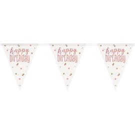 Happy Birthday Flaggirlander Hvit & Rosegull