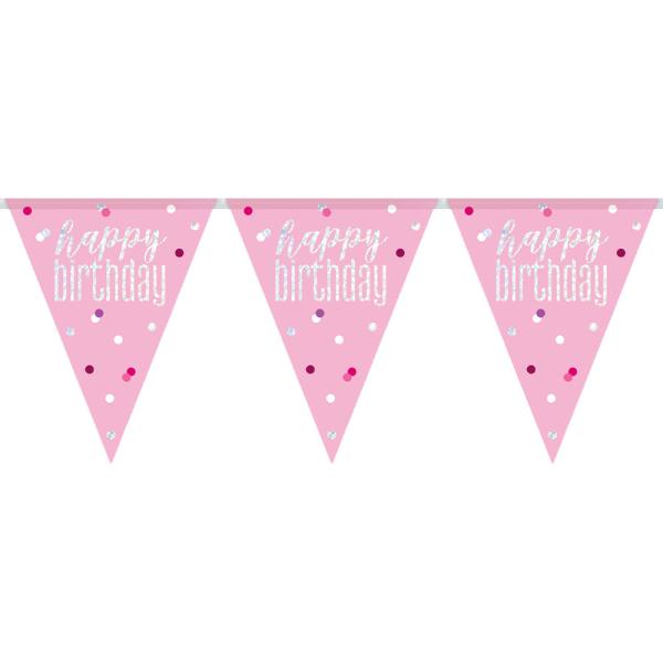 Happy Birthday Flaggirlander Rosa & Sølv