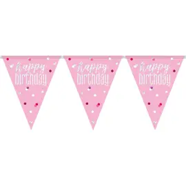 Happy Birthday Flaggirlander Rosa & Sølv