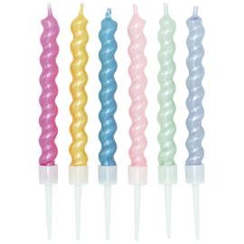 Kakelys Spiral Perlemor Fargemix 8 cm 6-pakning