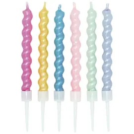 Kakelys Spiral Perlemor Fargemix 8 cm 6-pakning
