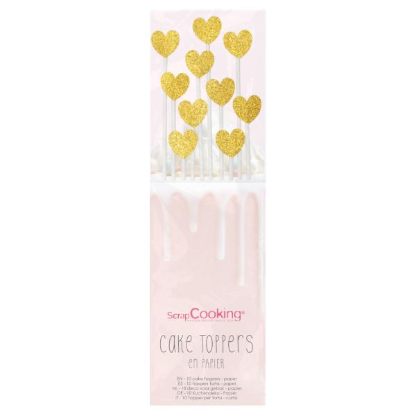Cake Toppers Gullhjerter