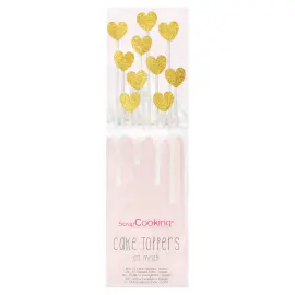 Cake Toppers Gullhjerter