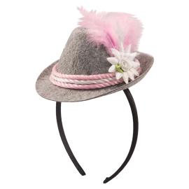 Oktoberfest Hårbøyle Minihatt Rosa