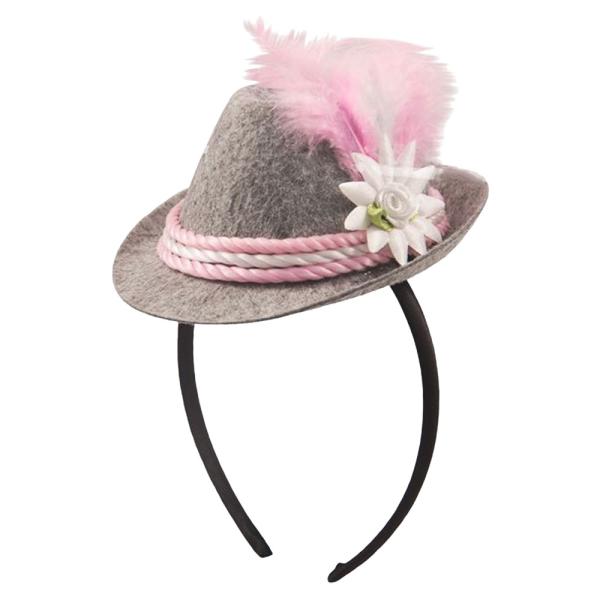 Oktoberfest Hårbøyle Minihatt Rosa