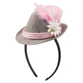 Oktoberfest Hårbøyle Minihatt Rosa