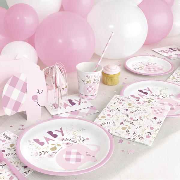 Pappkopper Rosa Elefant 27 cl 8-pakning