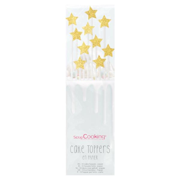 Cake Toppers Gull & Glitter Stjerner