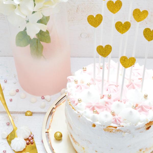 Cake Toppers Gullhjerter