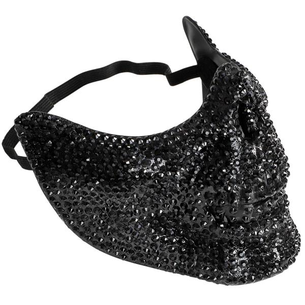 Halvmaske Skjelett med Strass