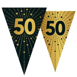 Vimpelgirlander med Stjerner og Tallet 50