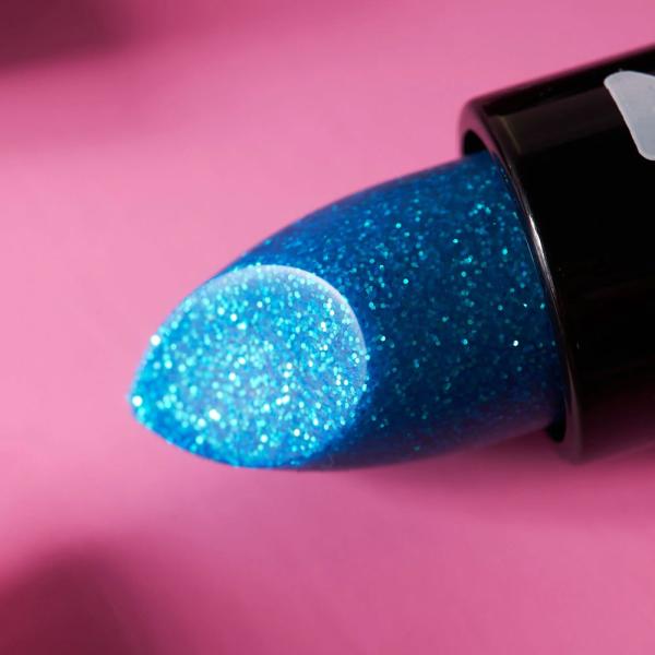 Moon Glitter Iriserende Glitter Leppestift Blå