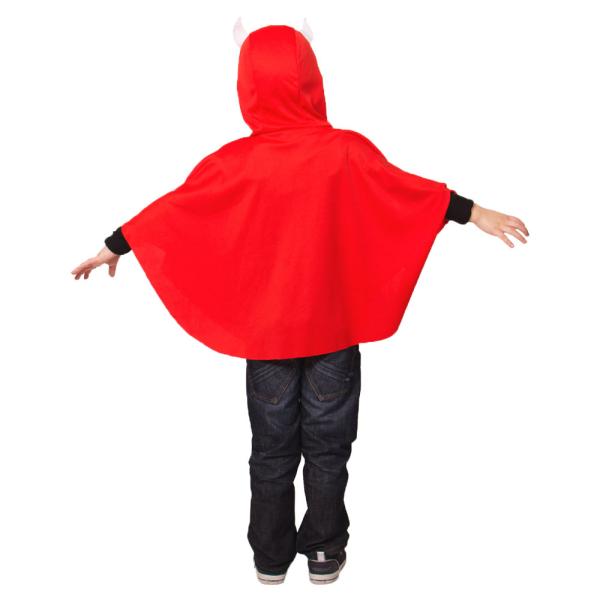 Djevel Poncho Barn Rød 4-9 år