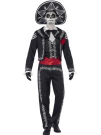 Day of the Dead Dress Senor Bones Kostyme X-Large