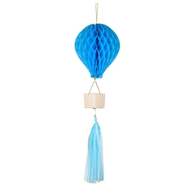 DIY Hengende Honeycomb Blå Luftballong