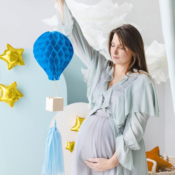 DIY Hengende Honeycomb Blå Luftballong