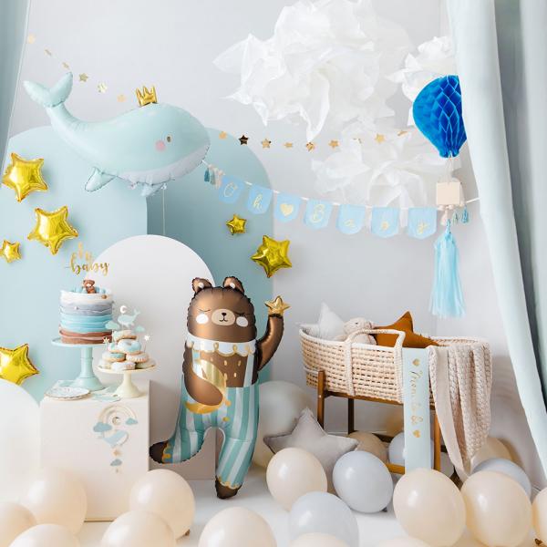 DIY Hengende Honeycomb Blå Luftballong