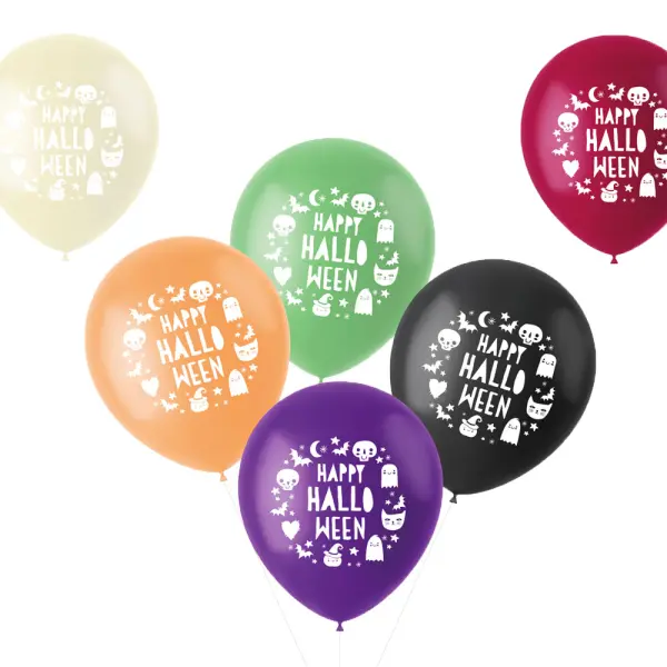 Fargerike Happy Halloween Ballonger
