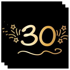Papirservietter Svart 30 år 16-pakning