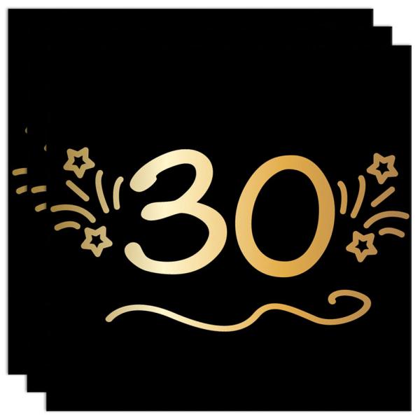 Papirservietter Svart 30 år 16-pakning