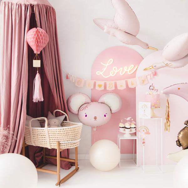 DIY Hengende Honeycomb Rosa Luftballong