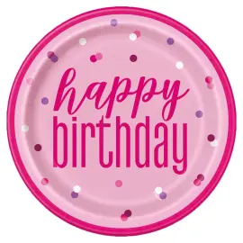 Happy Birthday Tallerkener Rosa