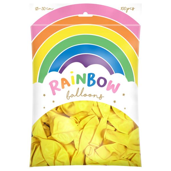 Rainbow Latexballonger Gule 100-pakning