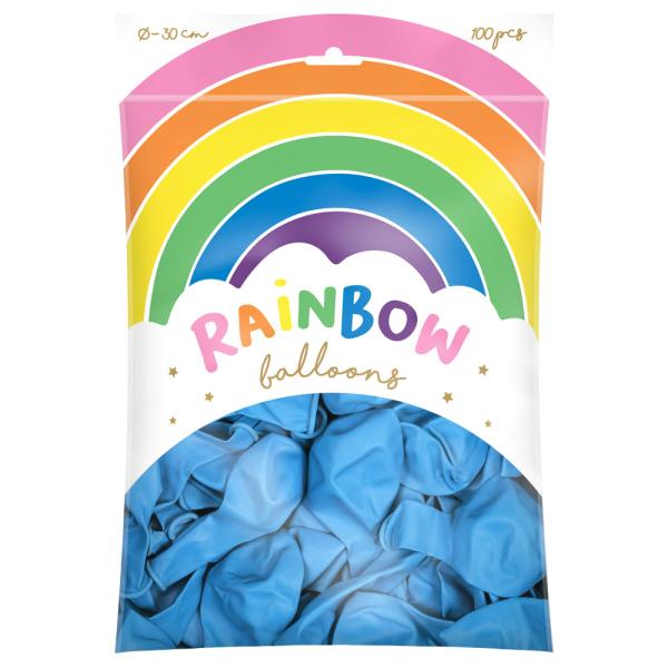 Rainbow Latexballonger Lyseblå 100-pakning