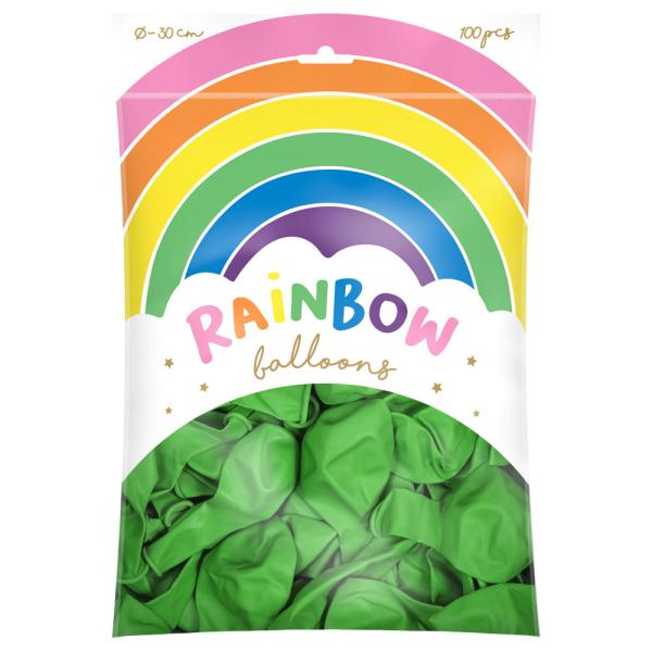 Rainbow Latexballonger Metallic Lysegrønne 100-pakning