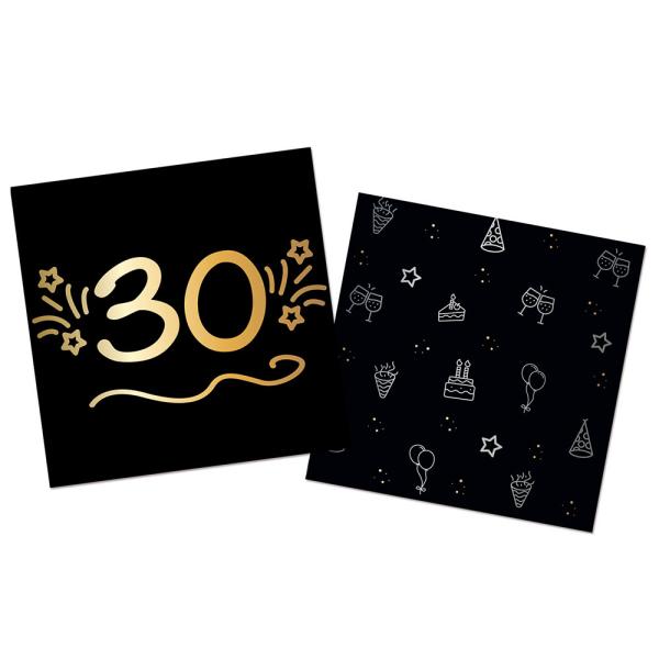 Papirservietter Svart 30 år 16-pakning