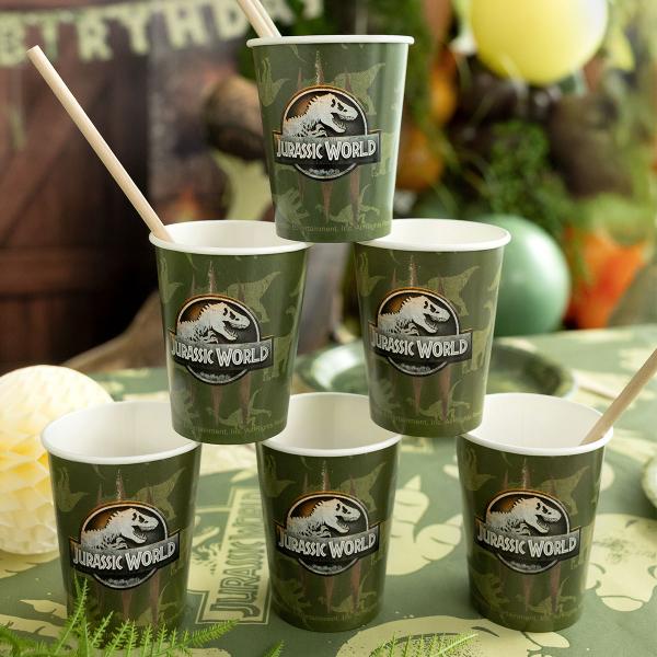 Jurassic World Pappkopper 25 cl 6-pakning