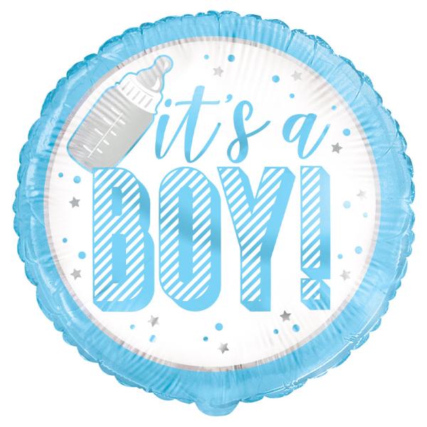 It's a Boy Folieballong Blå & Hvit