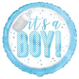It's a Boy Folieballong Blå & Hvit