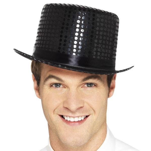 Høy Hatt med Paljetter