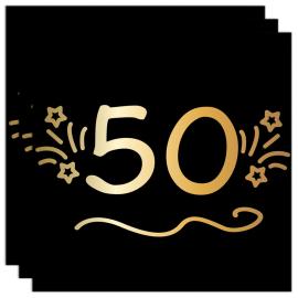 Papirservietter Svart 50 år 16-pakning