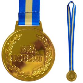 Gullmedalje med B&aring;nd Bra Jobbat 6,3 cm