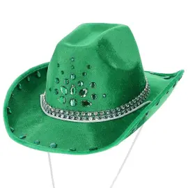Cowboyhatt med Rhinestone Grønn