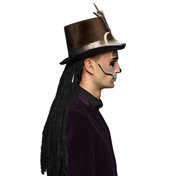 Høy Hatt Voodoo med Hår Brun