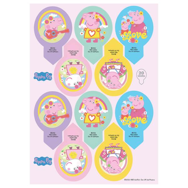 Spiselige Cupcake Dekorasjoner Peppa Gris 20-pakning
