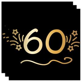 Papirservietter Svart 60 år 16-pakning