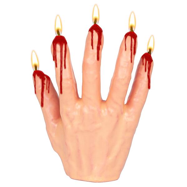 Lys Halloween Hånd med Blod