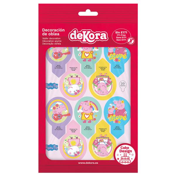 Spiselige Cupcake Dekorasjoner Peppa Gris 20-pakning