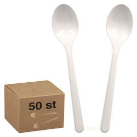 Hvite Gjenbrukbare Plastskjeer 50-pakning