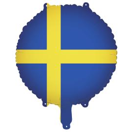 Folieballong Svensk Flagg Rund 35 cm