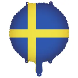 Folieballong Svensk Flagg Rund 35 cm