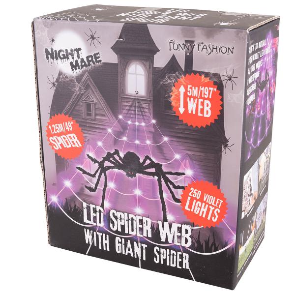 LED Spindelvev med Edderkopp 5 meter