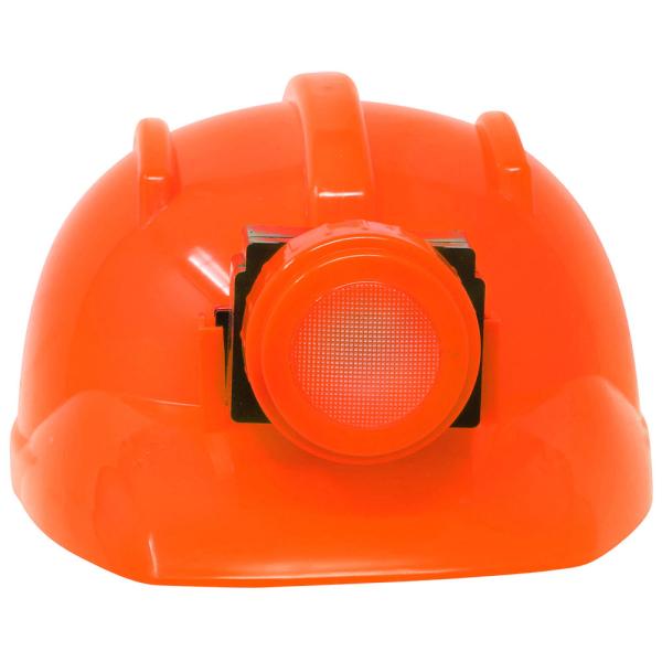 Oransje Byggehjelm med Lampe Barn